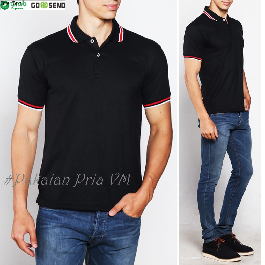 Detail Polo Shirt Polos Hitam Nomer 36