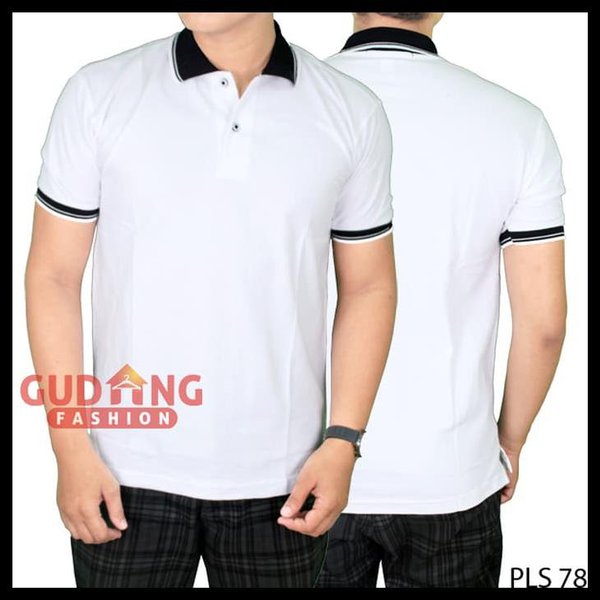 Detail Polo Shirt Putih Polos Depan Belakang Nomer 3