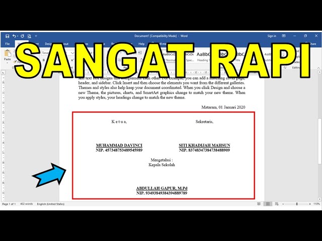 Detail Posisi Tanda Tangan Pada Surat Resmi Nomer 2