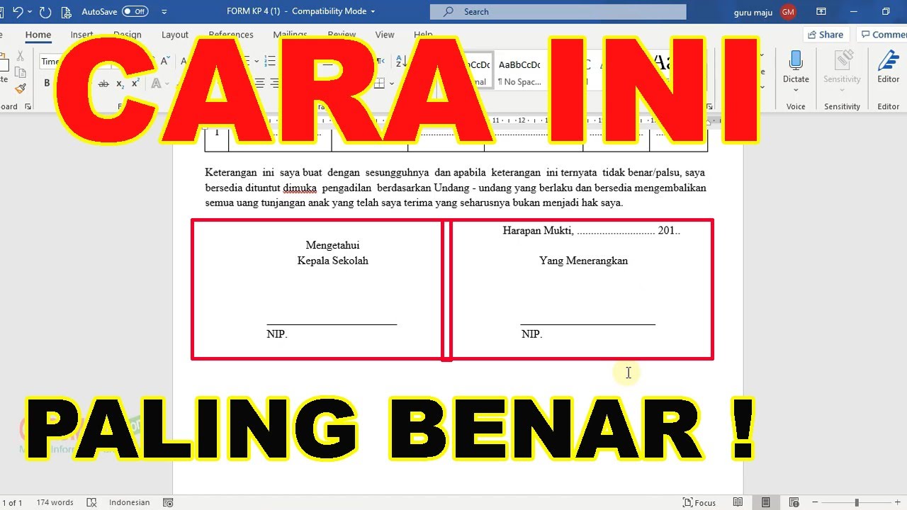 Detail Posisi Tanda Tangan Pada Surat Resmi Nomer 3