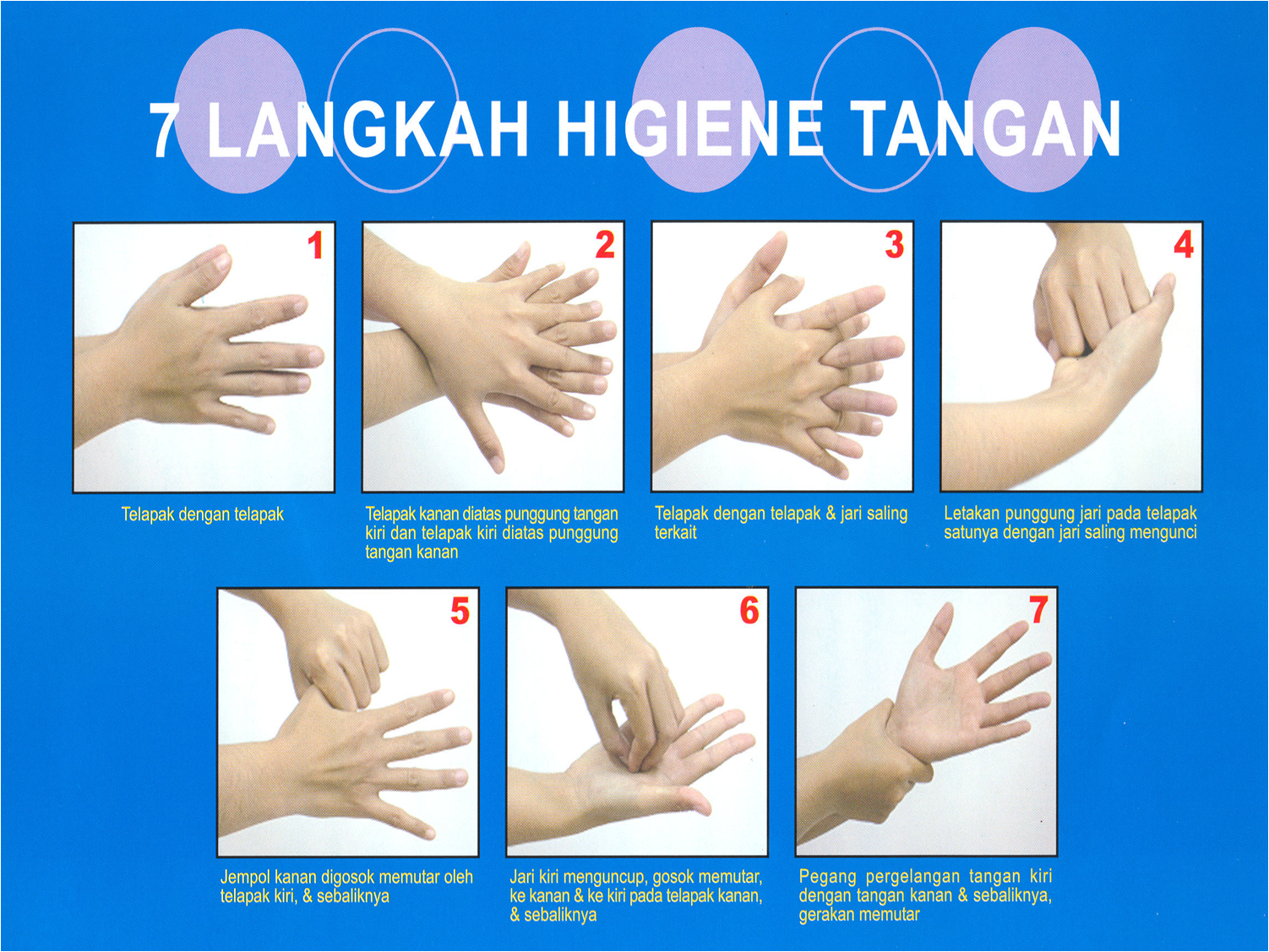 Detail Poster Cuci Tangan 7 Langkah Nomer 2