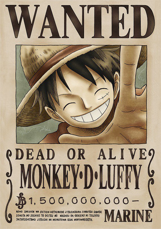 Detail Poster One Piece Wanted Nomer 4