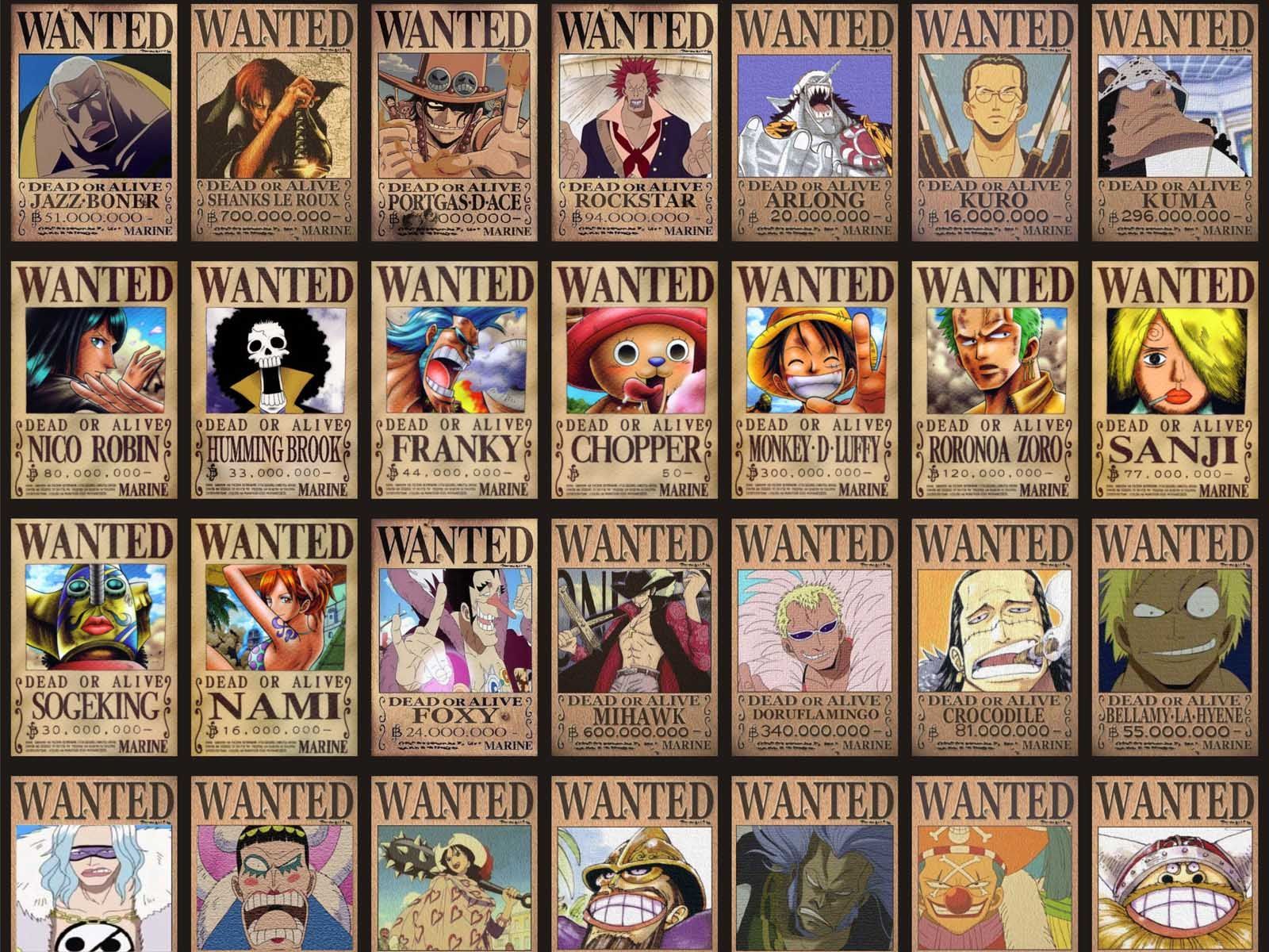 Detail Poster One Piece Wanted Nomer 31