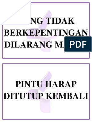 Detail Dilarang Masuk Yang Tidak Berkepentingan Nomer 37