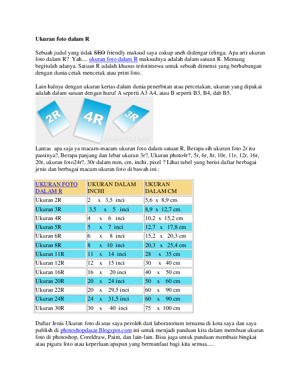 Detail Dimensi Foto 4r Nomer 36