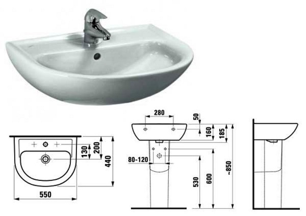 Detail Dimensi Wastafel Kamar Mandi Nomer 4