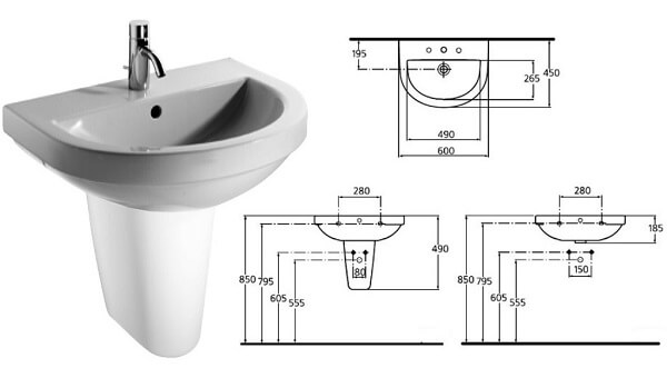 Detail Dimensi Wastafel Kamar Mandi Nomer 44