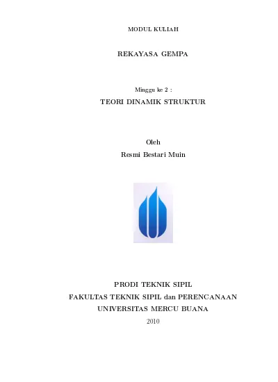 Detail Dinamika Struktur Dan Rekayasa Gempa Nomer 21