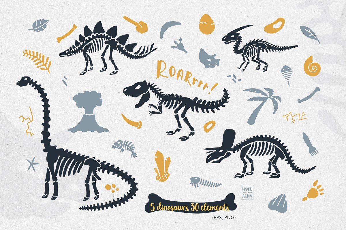 Detail Dinosaur Skeleton Clipart Nomer 49