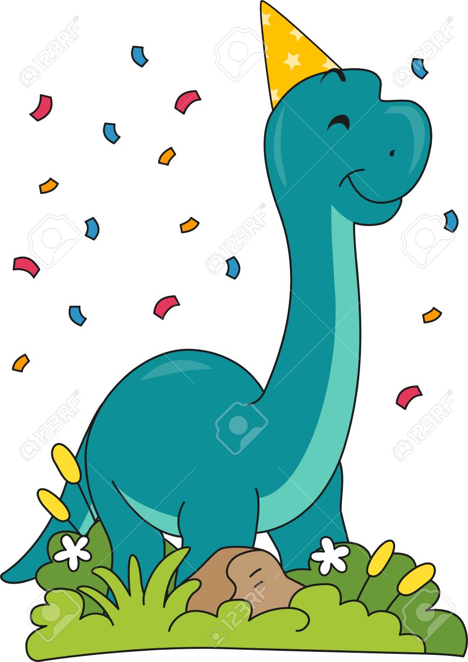 Detail Dinosaur With Birthday Hat Clipart Nomer 2