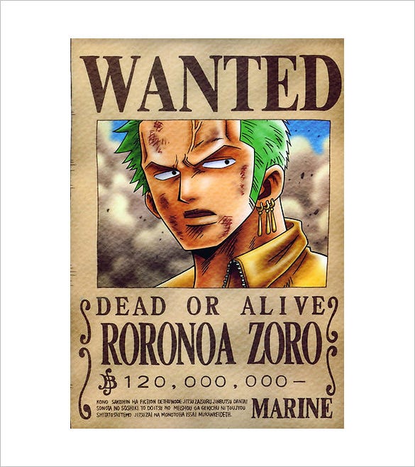 Detail Poster Wanted One Piece Hd Nomer 26