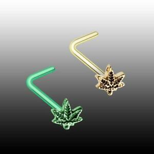 Detail Pot Leaf Nose Ring Nomer 25