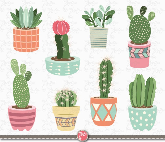 Potted Cactus Clipart - KibrisPDR