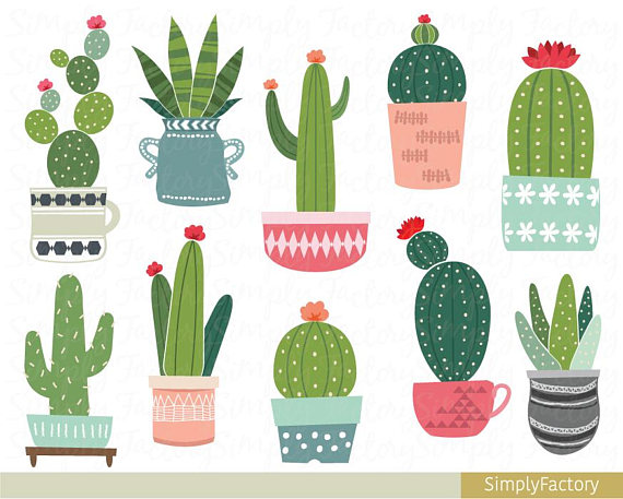 Detail Potted Cactus Clipart Nomer 5