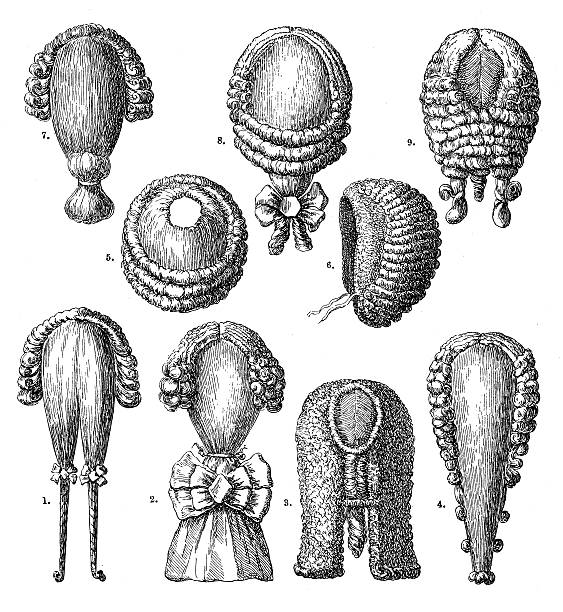 Detail Powdered Wig Clip Art Nomer 28