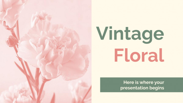 Detail Powerpoint Background Vintage Floral Nomer 13