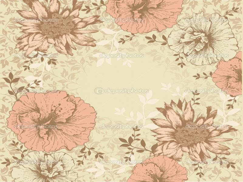 Detail Powerpoint Background Vintage Floral Nomer 4