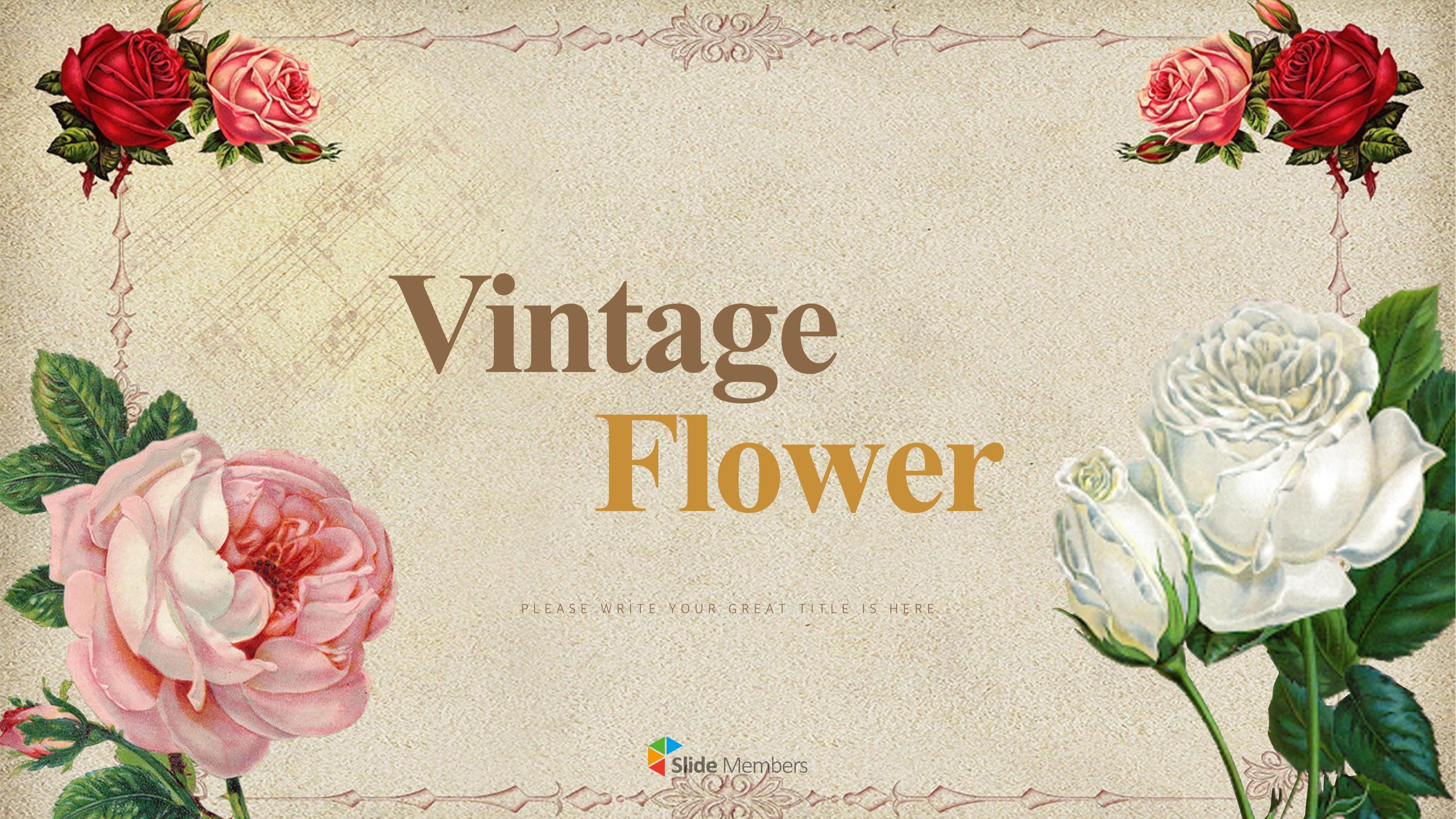 Detail Powerpoint Background Vintage Floral Nomer 24