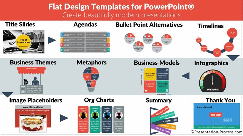 Detail Powerpoint Flat Design Nomer 17