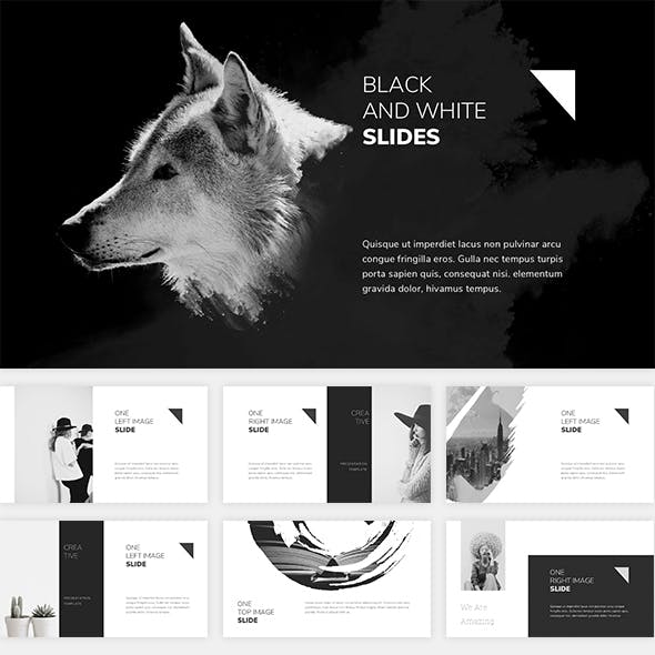 Detail Powerpoint Template Black And White Nomer 15