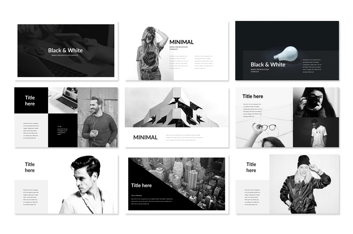 Detail Powerpoint Template Black And White Nomer 27