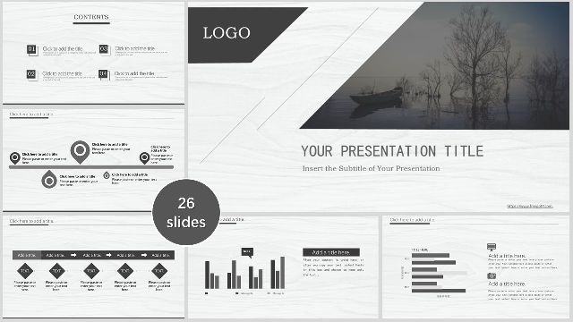 Detail Powerpoint Template Black And White Nomer 33