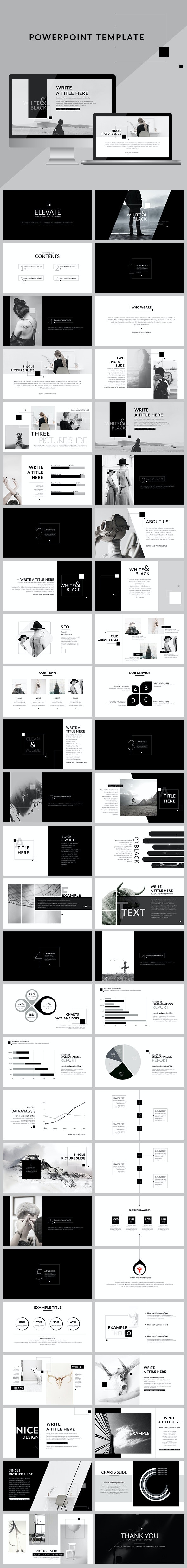 Detail Powerpoint Template Black And White Nomer 39