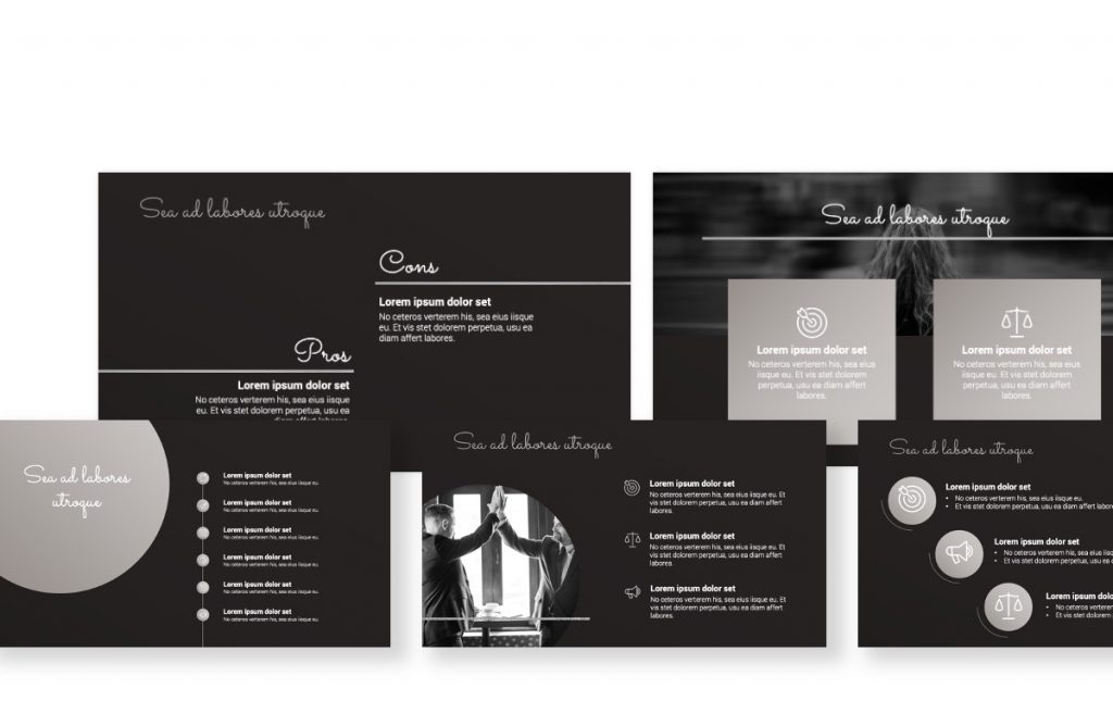 Detail Powerpoint Template Black And White Nomer 41