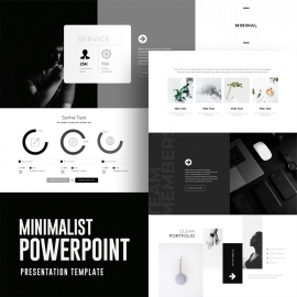 Detail Powerpoint Template Black And White Nomer 50