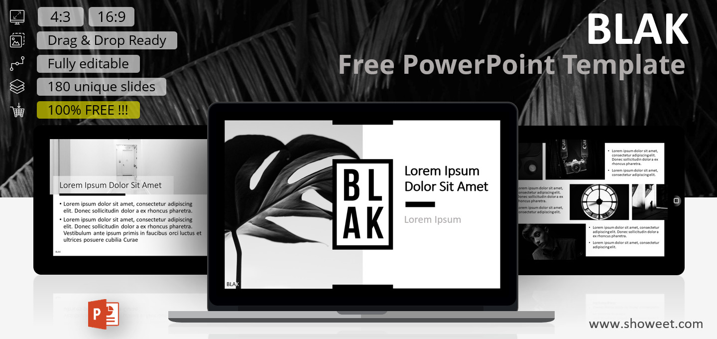 Detail Powerpoint Template Black And White Nomer 3