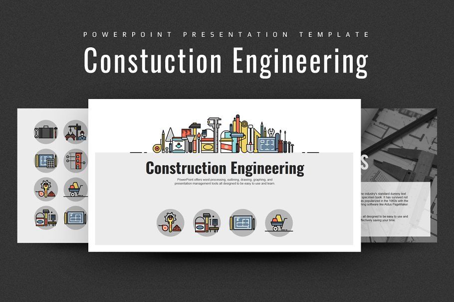 Detail Powerpoint Template Engineering Nomer 15