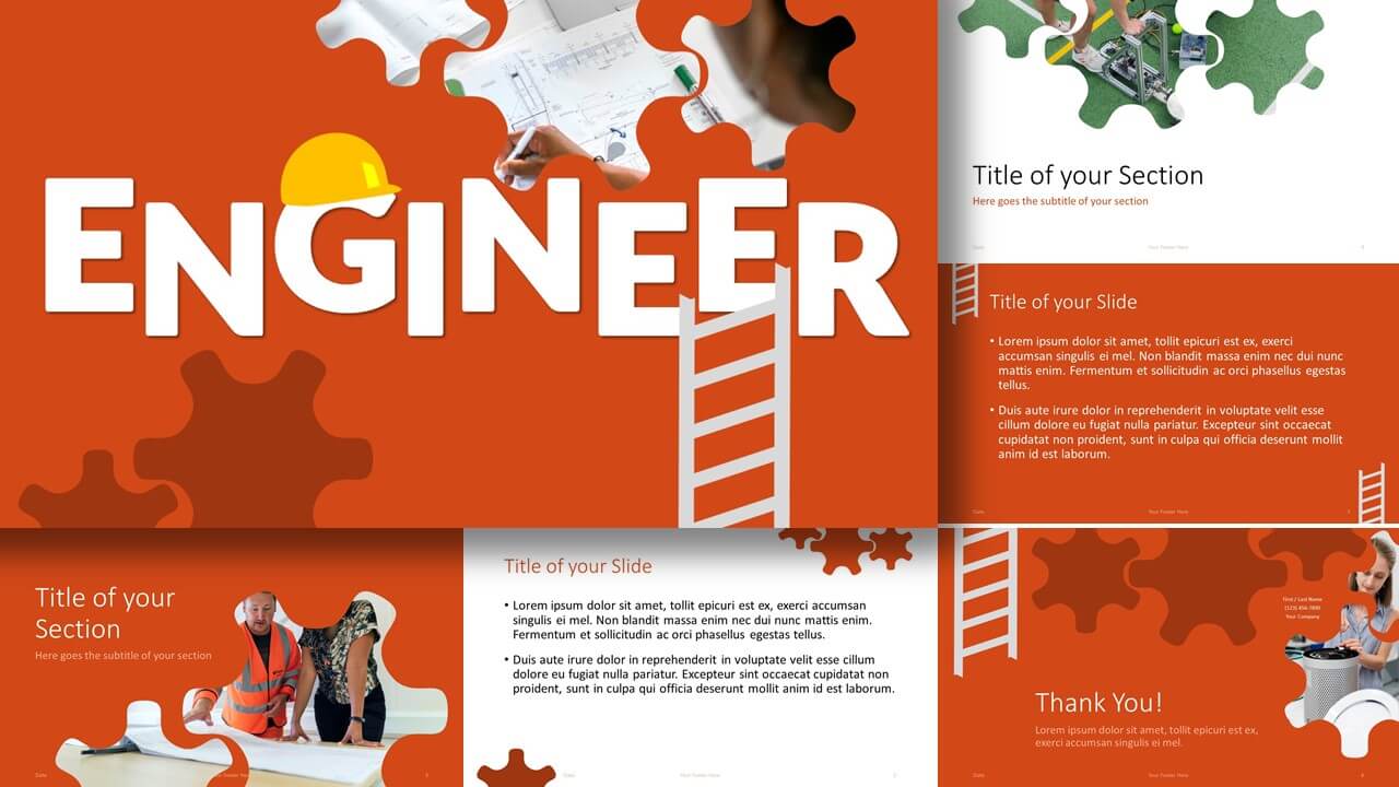 Detail Powerpoint Template Engineering Nomer 42