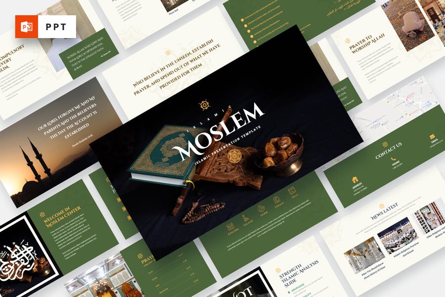 Detail Powerpoint Template Islamic Nomer 43