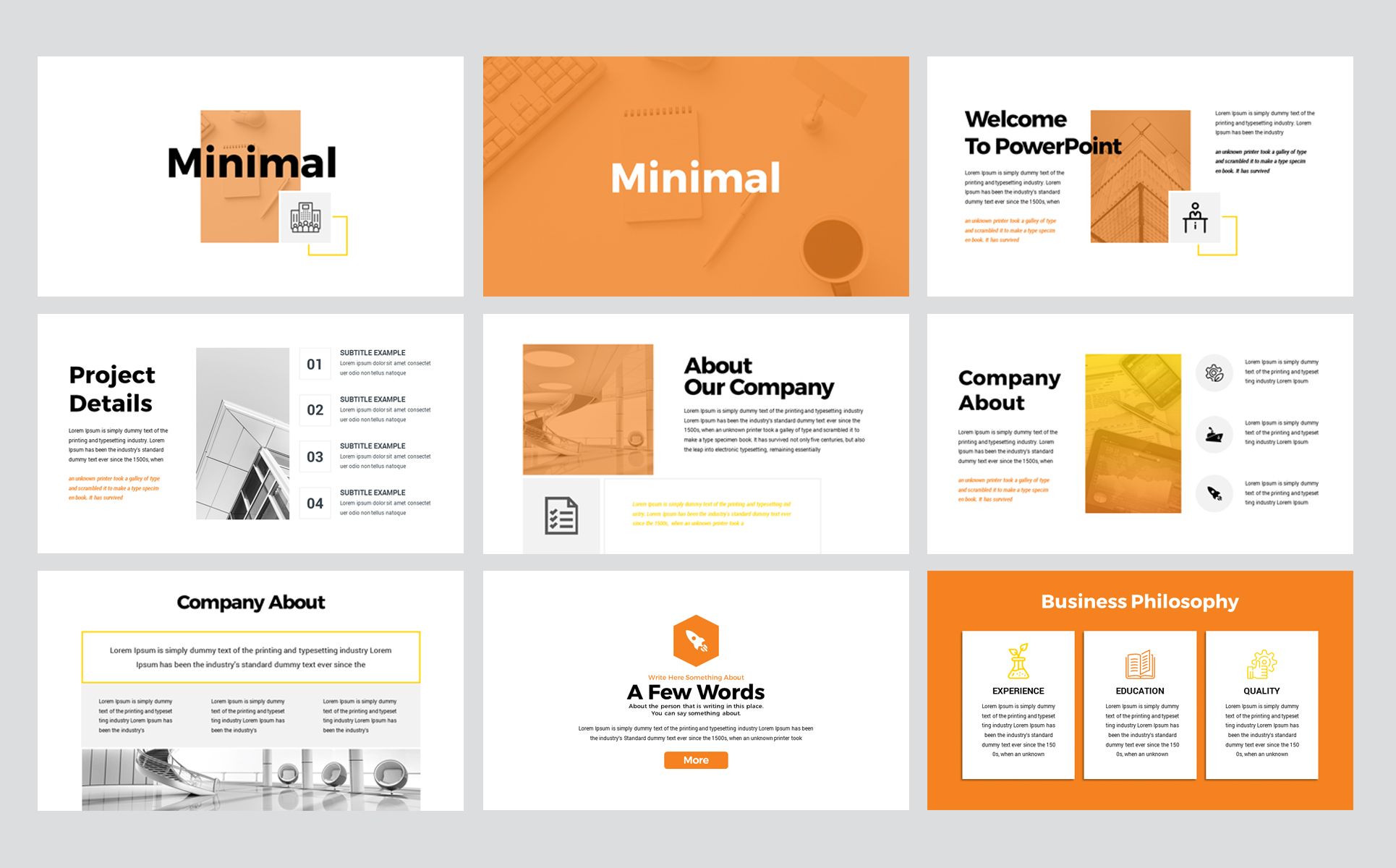Detail Powerpoint Template Orange Nomer 50