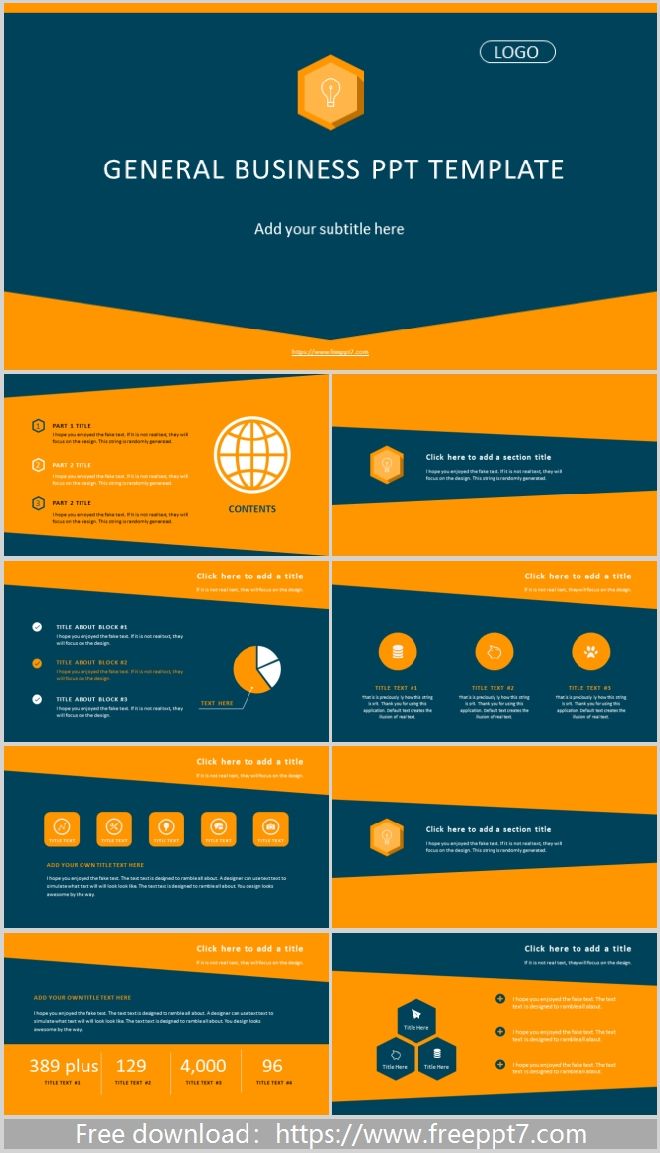 Detail Powerpoint Template Orange Nomer 53