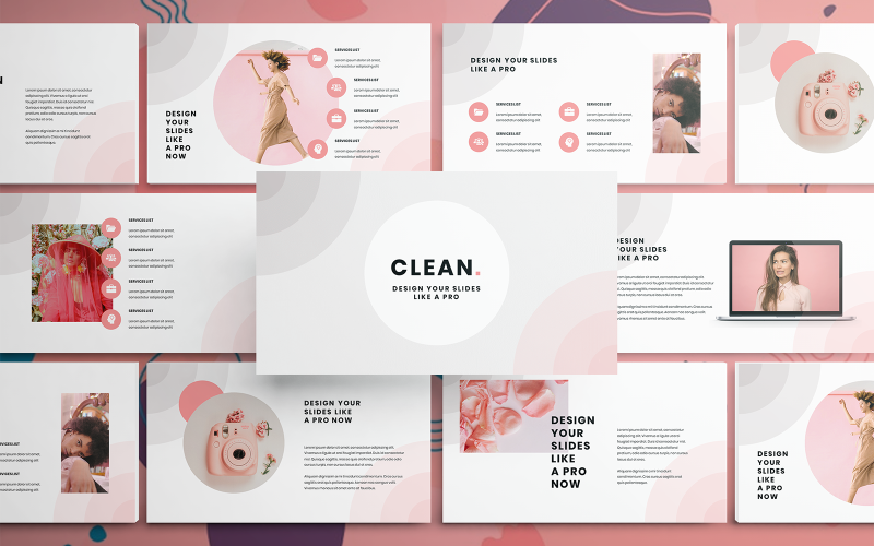 Detail Powerpoint Template Pink Nomer 2