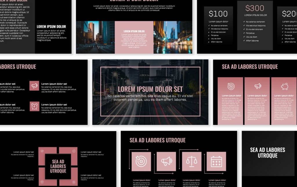 Detail Powerpoint Template Pink Nomer 11