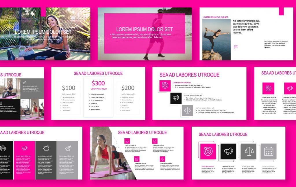 Detail Powerpoint Template Pink Nomer 25