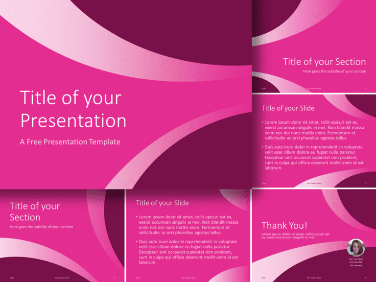 Detail Powerpoint Template Pink Nomer 39