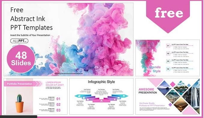 Detail Powerpoint Template Pink Nomer 51