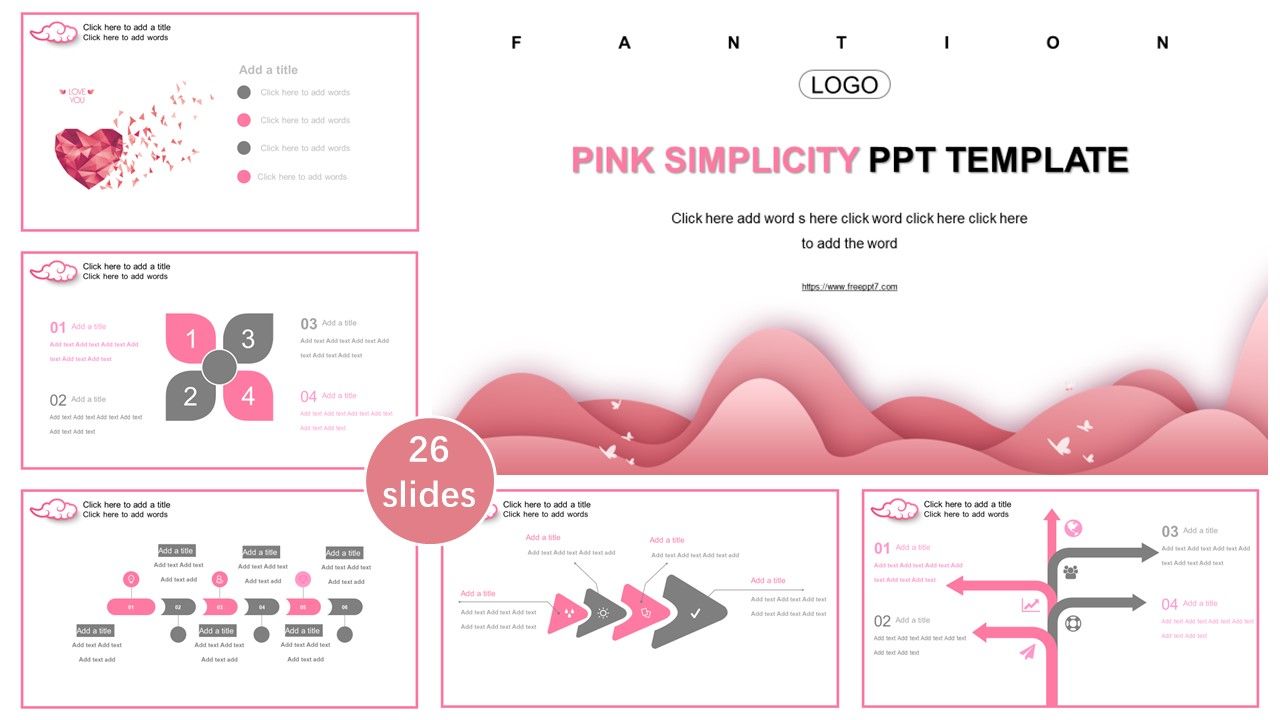 Detail Powerpoint Template Pink Nomer 7