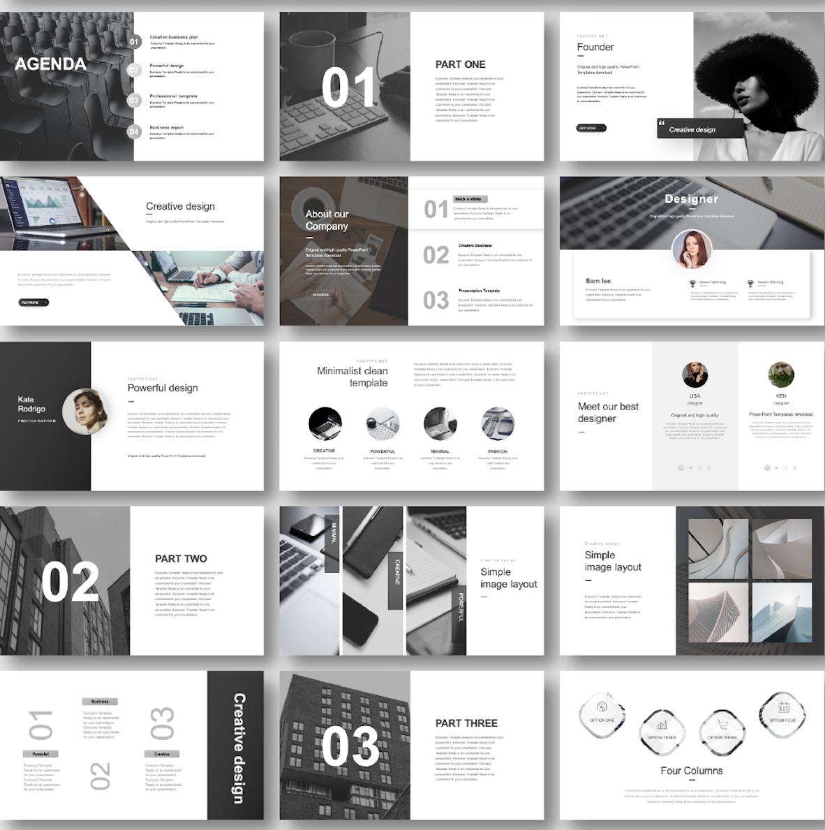 Detail Ppt Template Black And White Nomer 18