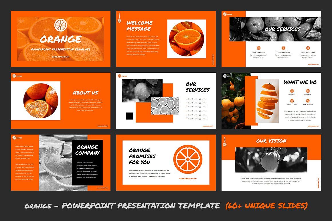 Detail Ppt Template Orange Nomer 4
