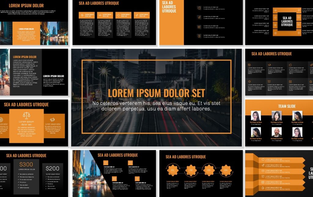 Detail Ppt Template Orange Nomer 9