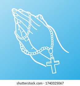 Detail Praying Hands With Rosary Clipart Nomer 22