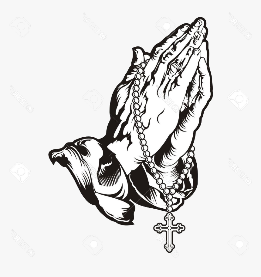 Praying Hands With Rosary Png - KibrisPDR