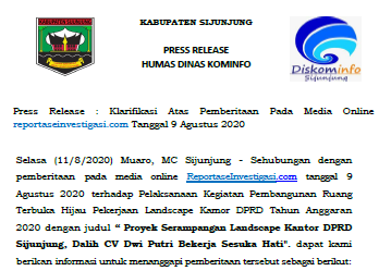 Detail Press Release Contoh Nomer 15