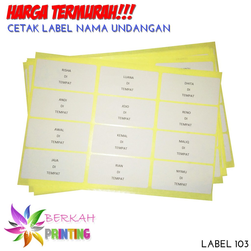 Detail Print Label Nama Undangan 103 Nomer 11
