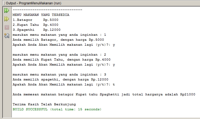 Detail Program Java Rumah Makan Nomer 4