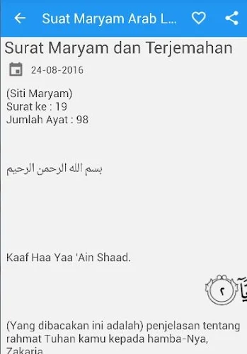 Detail Promil Dengan Surat Maryam 1 11 Nomer 16